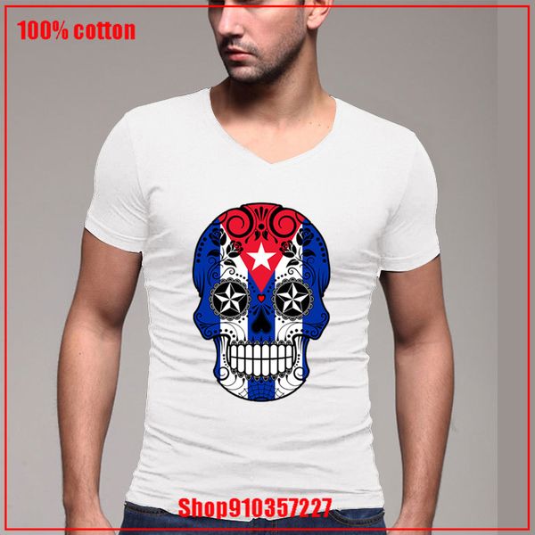

cuban flag sugar skull with roses v black and white soft comfort big size sport hooded sweatshirt hoodie t shirt