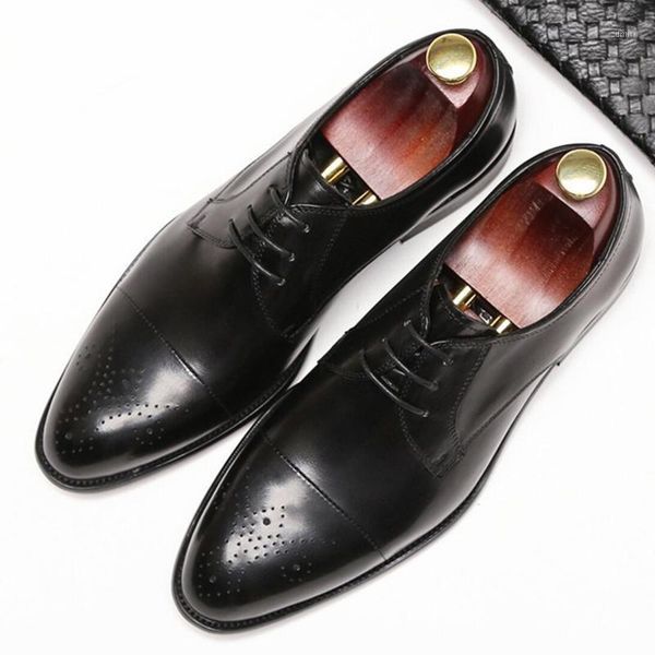 

new vintage handmade man formal dress shoes genuine leather wedding oxfords round toe men's breathable party bridal flats ss2531, Black