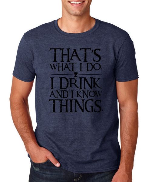 

thats what i do i drink and i know things black mens t shirt heather navy sport hooded sweatshirt hoodie