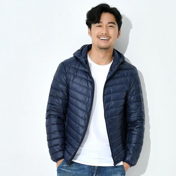 

men's down & parkas men's jacket short clothing ultra light men coat winter clothes casual hooded 2021 casacos masculino pph7181, Black
