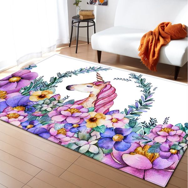 

kids cartoon unicorn carpet game play carpets unicorn area rug girls room floor baby crawling rugs mat carpet for living room