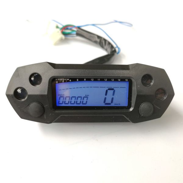 Nuovo tachimetro LCD per moto Contachilometri digitale Mini misuratore di velocità regolabile elettrico modificato Contachilometri 15x1000 rpm