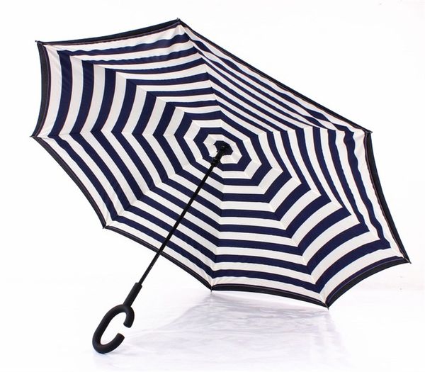 

creative design leopard print reverse umbrella double deck navy stripe sunscreen sunshade umbrellas sunny and rainy use 22zy h1