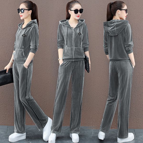 

2-velvet pieces two and velvet pants of women in corduroy jackets femme outfits g6ob, White