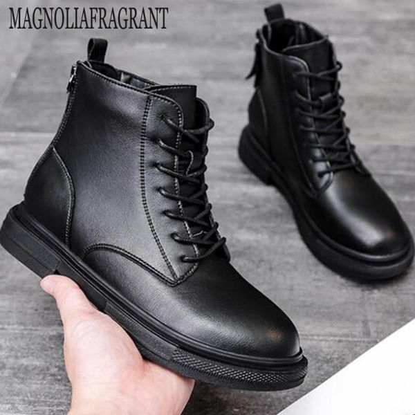 

boots women's shoes ankle 2021 autumn fashion mesh leather platform women lace up single botas de mujer hy976, Black