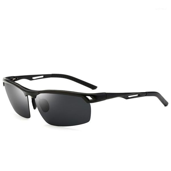 

sunglasses black/blue/orange lens uv400 men metal frame polarized with box1, White;black