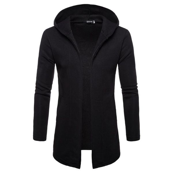 

2020 fashion men's winter hooded jacket solid trench coat jacket cardigan long sleeve outwear coat for men chaqueta hombre, Black;brown