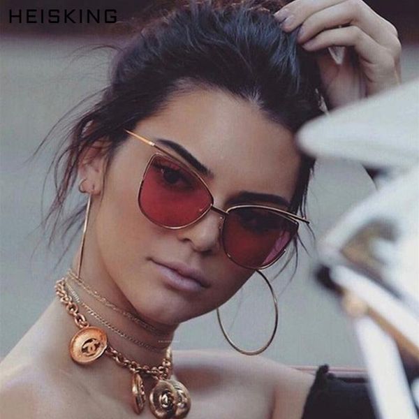 

heisking brand designer fashion cat eye women sunglasses sun glasses female eyewear, White;black