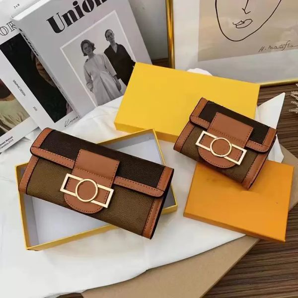 

1 wallet designer luxury handbags clutch bag card holder pu leather with box letter flower print women girl fashion purse lianjin3128, Red;black