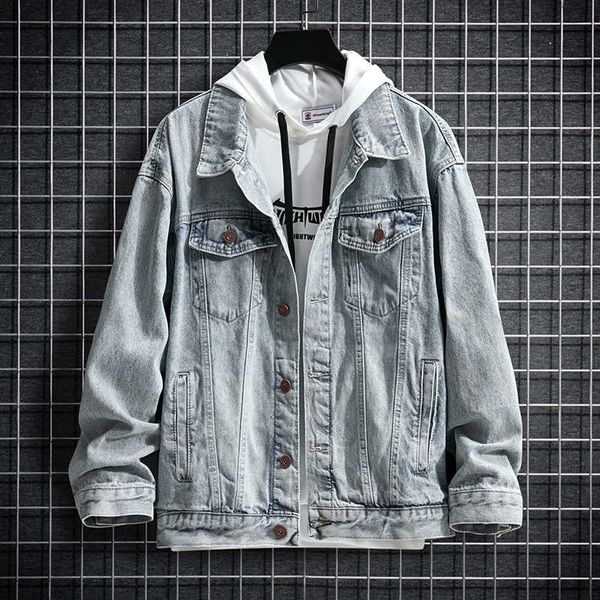 

men's jeans 2020 new korean tooling fashion brand leisure spring and autumn jacket, Black;brown