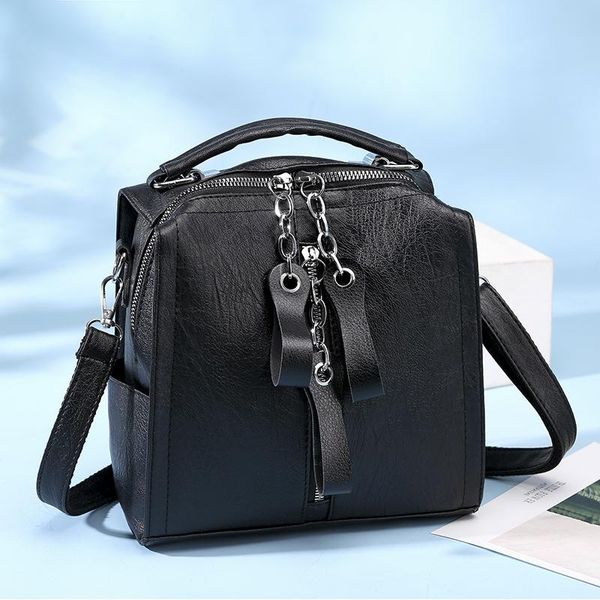 

backpack europe pu backpack waterproof wearable shopping travel bag women's multi-functional hand single-shoulder crossbody bag