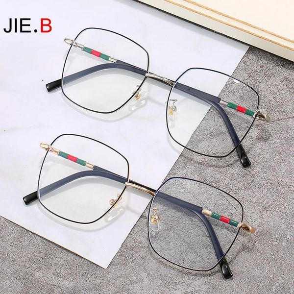 

2020 чистой знаменитость тенденции мода анти-синего свет плоского зеркала личности унисекс большой кадр очки может быть оснащен близорукостя, Black