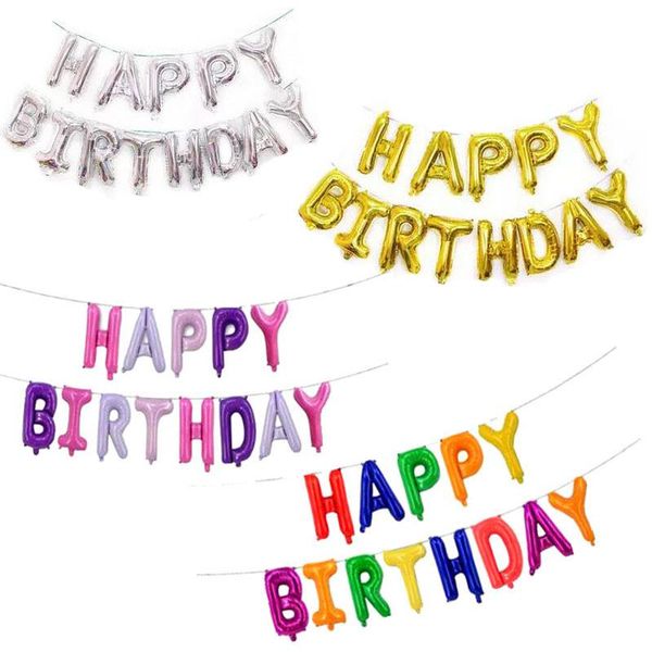 

16-дюймовый с днем рождения письмо алюминиевый шар набор розового золота с днем рождения партия шар украшение 16 дюймов счастливый bbyjjw ho