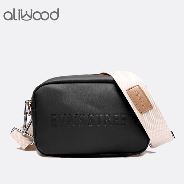 

aliwood brand designer leather women bag ladies shoulder messenger bags handbag letter flap simple fashion females crossbody bag c0202
