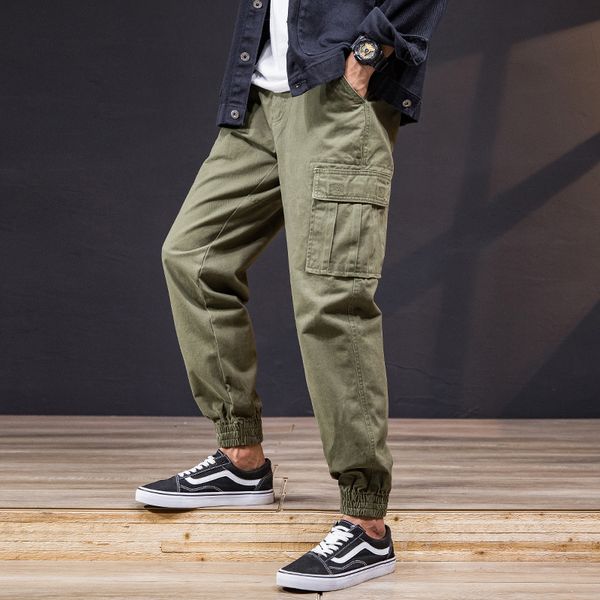 

2021 new newly fashion streetwear men jeans loose fit big pocket casual cargo pants camouflage military hip hop joggers biker trousers vhm4, Blue