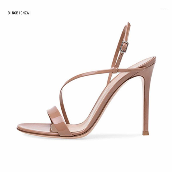 

sandals bbzai 2021 pattern summer ms banquet 12cm thin heels peep toe women's shoes fashion show 3-13 141, Black