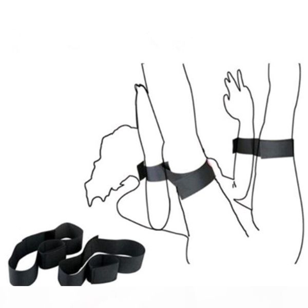 

qualityhandcuffs nylon wrist & ankle cuffs kit toys for adults woman adjustable fetish bondage erotic accessories for couples, Red;black