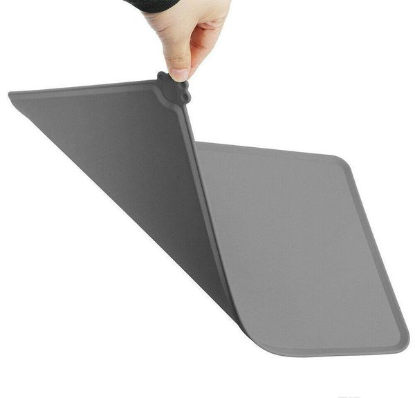 

grey 47*30cm new sile pet feeding mat non slip pet food water placemat for dog wmtetz dayupshop