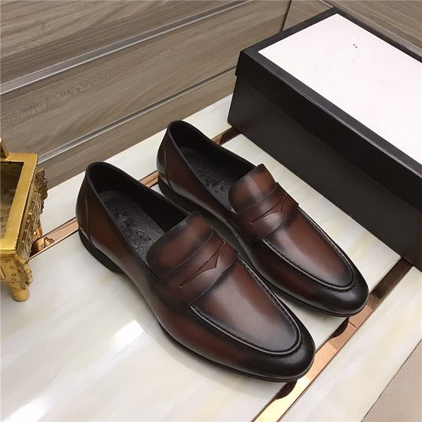 

2019 leather casual men shoes fashion men flats pointed toe comfortable office men dress shoes british style lace-up, Black