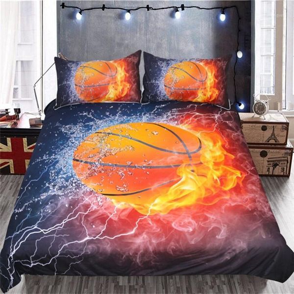 

hap-deer 3d flame basketball comforter bedding sets mandala duvet cover set winter pillowcase queenking size bedlinen bedspread1