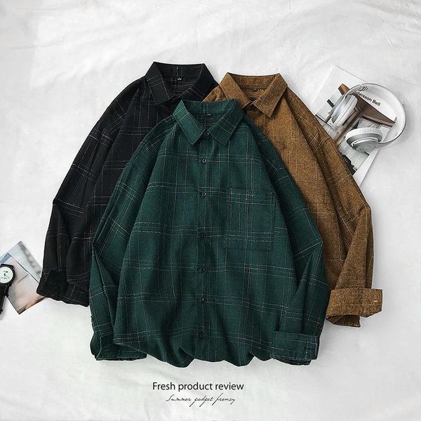 

men's casual shirts autumn lad shirt korean version trend long-sleeved port style loose large size coat., White;black