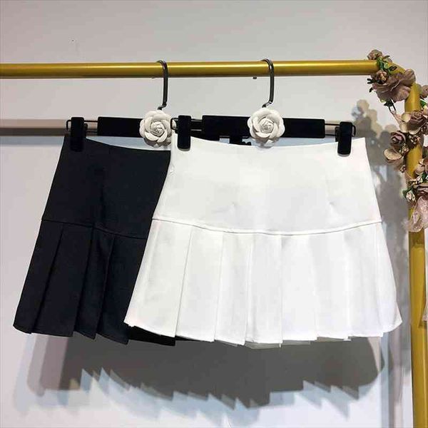 

pleated high waist mini skirt women white micro skirt ladies korean style summer miniskirt y2k egirl accessory, Black