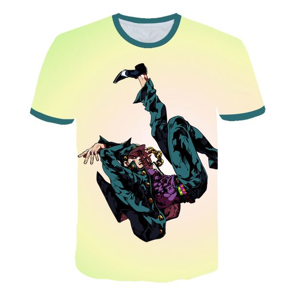 

cool jojo bizarre adventure graphic homme japanese anime style soft 3d print shirts graphic anime kawaii men clothing