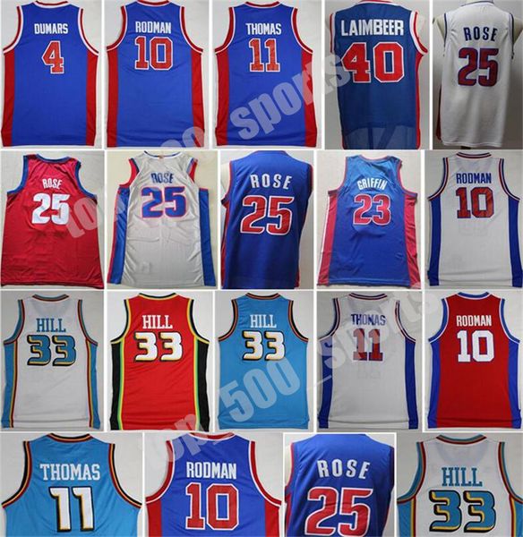 

derrick rose jersey basketball city isiah thomas bill laimbeer dennis rodman joe dumars грант хилл блейк гриффин синий белый красный, Black;red