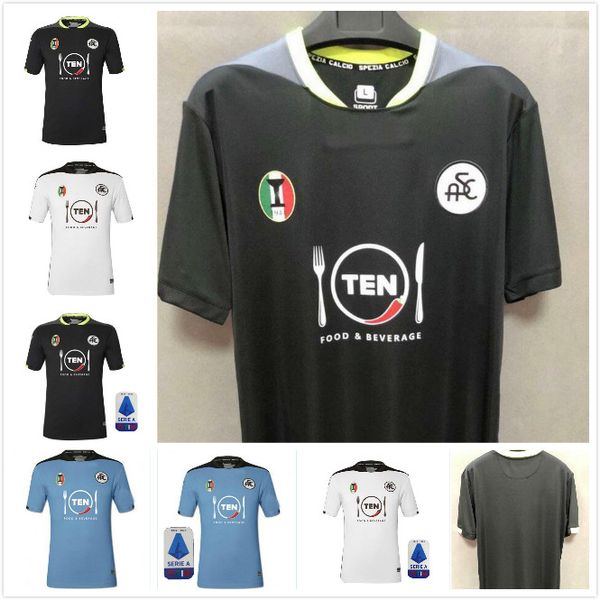 

size s-4xl 20 21 spezia calcio soccer jerseys home away third 2020 2021 agudelo pobega agoume chabot d. farias football shirt, Black;yellow