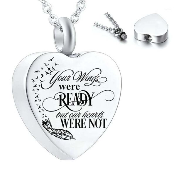 

heart cremation urn necklace for ashes urn jewelry memorial pendant1, Silver