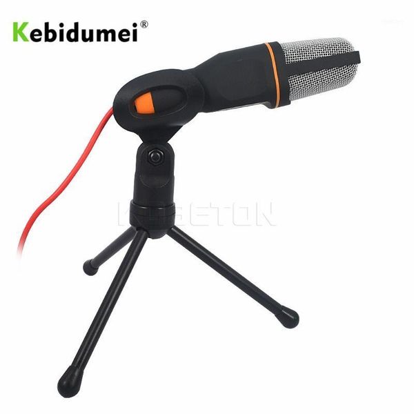 

kebidumei 3.5mm audio wired stereo condenser sf-666 microphone with holder stand clip for pc chatting singing karaoke lap