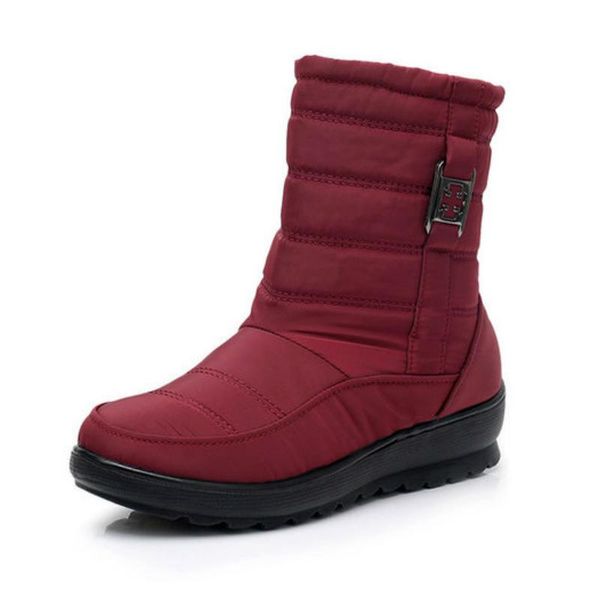 

womens new winter snow boots thick warm mother cotton shoes fashion plus size ankle boots ladies non-slip plush wedges booties, Black