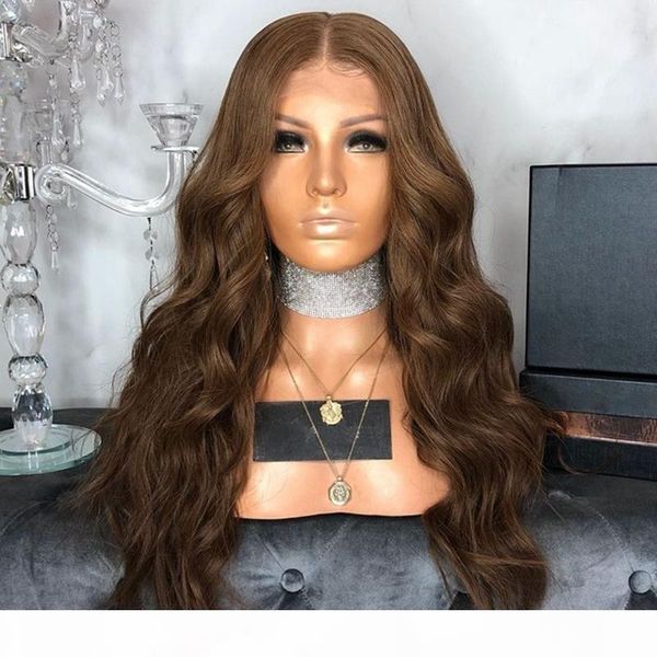 

synthetic hair lace front wig long curly wavy brown hair glueless lace front wig with baby heat resistant fiber, Black