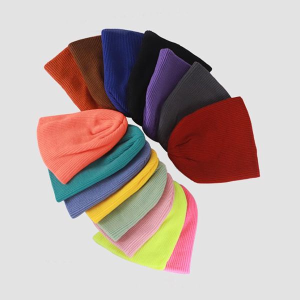

solid beanie autumn winter blends soft warm knitted cap men women skullcap hats gorro ski caps 14 colors beanies, Blue;gray