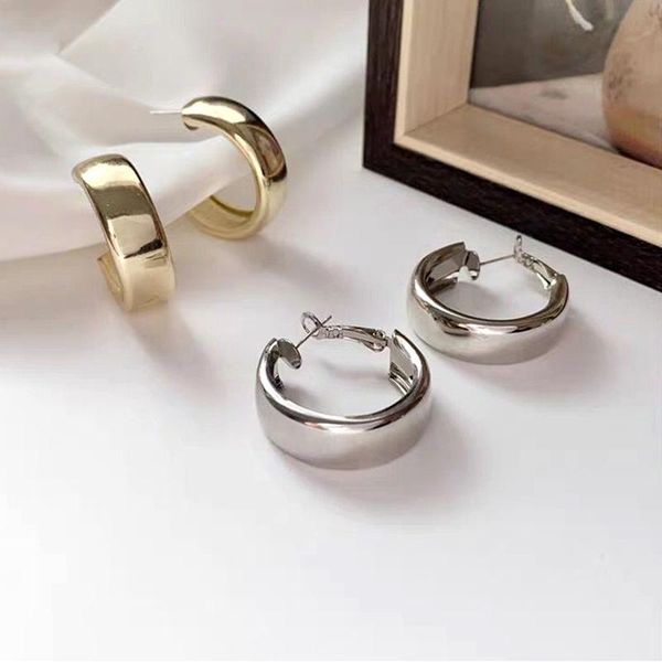 

Fashion European&Korean Drop Earrings Simple For Women Bohemian Small Pure Color Golden Round Wedding Earring Jewelry 171, Golden;silver