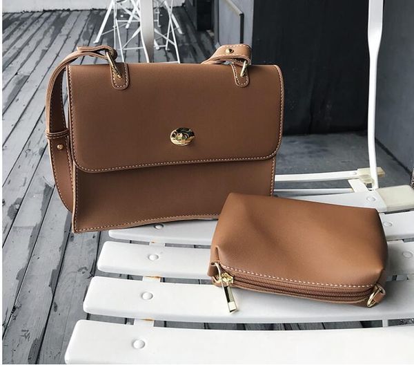 

fashion pu leather women's small composite handbag vintage women's bag casual shoulder messenger bag cute s-55885