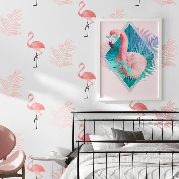 

bird flamingos wallpaper rolls for wall for kids room 3d wall paper roll