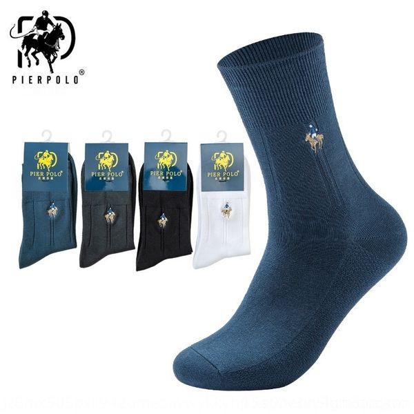 

rbo9u leisure polo socks autumn and winter new double needle men's combed cotton pier business embroidery men's cotton socks axt4r, Black
