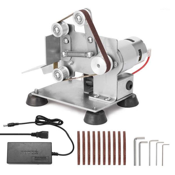 

angle grinder belt sander mini portable electric belt sander diy polishing grinding machine cutter edges sharpener with foot pad1