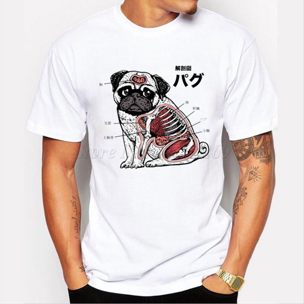

funny t shirt pug anatomy fashion design cartoon pug printed male cool short sleeve casual hipster tee sport hooded sweatshirt hoodie