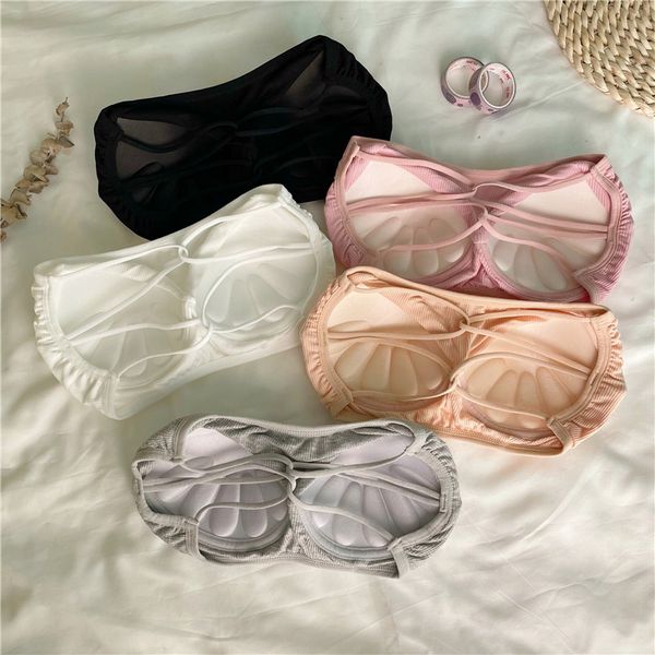 

special price is not reduced ~ korean version of brassiere wrapped around the chest without steel ring, Red;black