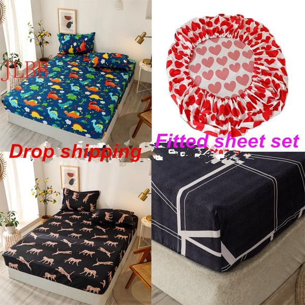 

summer fitted sheet set modern bed mattress cover 3pcs/set sheet set elastic rubber bedclothes drop shipping home new