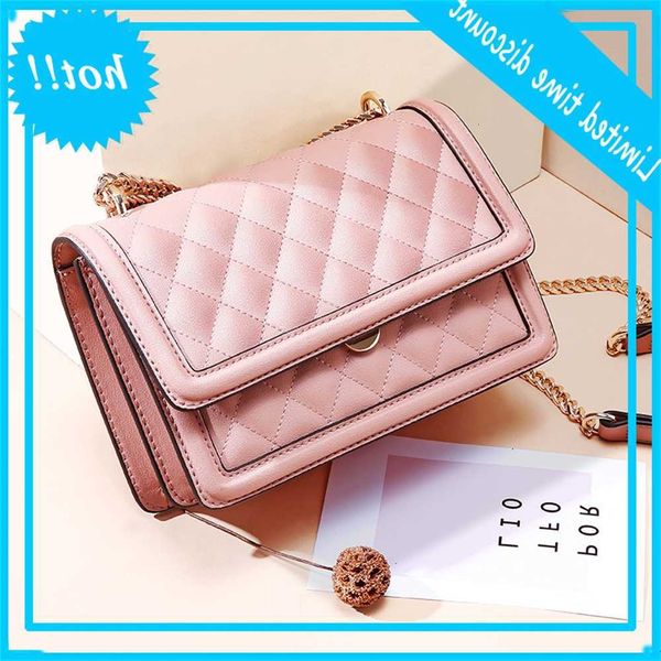 

leather women's messenger autumn winter 2021 lingge embroidery chain and lady's bag