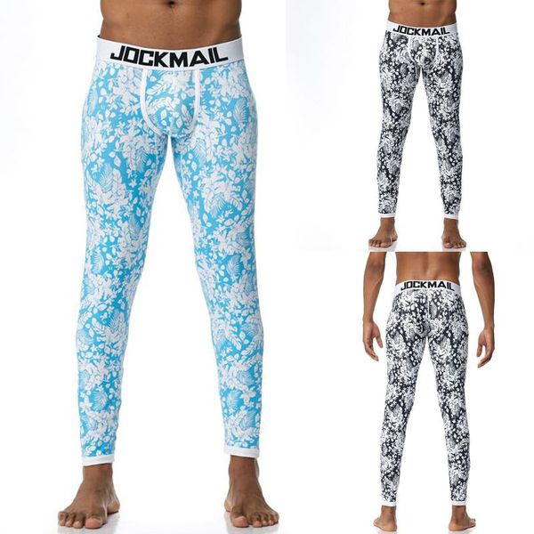 

men's fashion trend base warm pants printed u-convex design long trousers plus size warm underpants long pants #t2g, Black