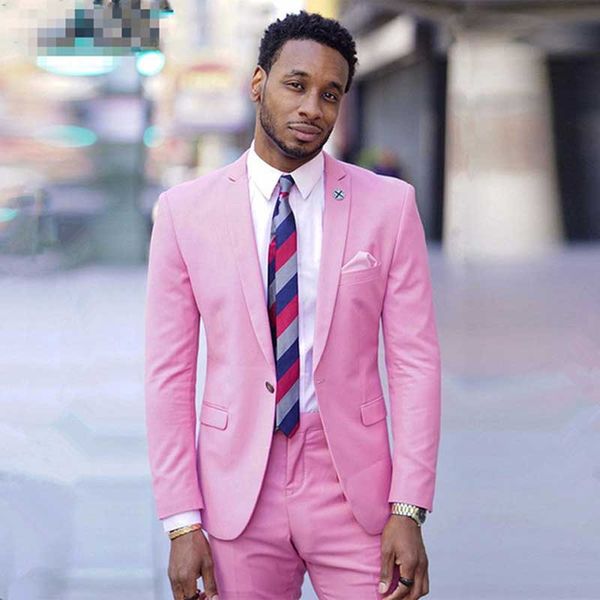

Pink Prom Suits Groom Wedding Tuxedos Man Suits with Pants Peak Design Costume Homme Best Man Oufits Two-Piece Slim Fit Trajes de hombre, Black;gray