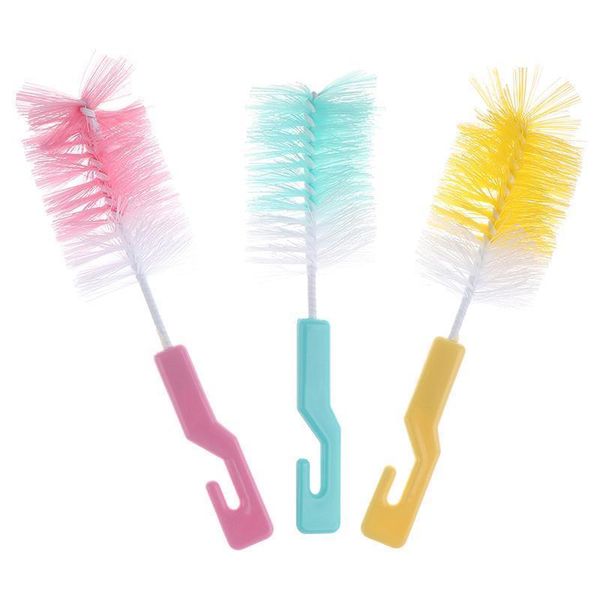 

2pcs set baby bottle brushes nipple nylon bristles plastic straight shank cleaning brush cup brush bottle brush bottle feeding h bbymay