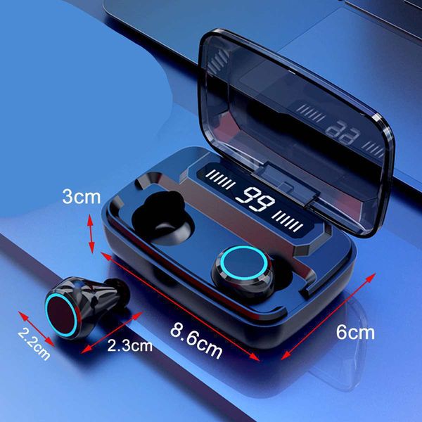 

2021 new bluetooth earphone v5.0 m11 tws touch control stereo sport wireless headphones noise-reduction earbuds headset with power bank