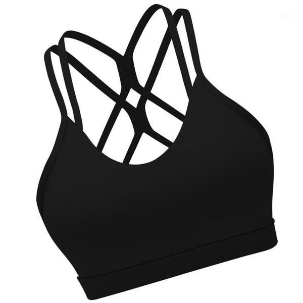 

gym clothing 1pc comfortable underwear sports bra back cross strap breathable chest wrap for fitness yoga running (black, )1, White;black