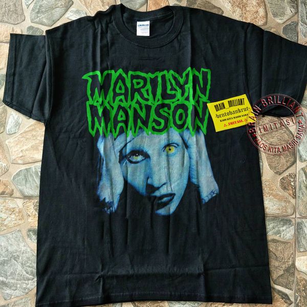 

marilyn manson vtg rock metal american animals antichrist 90's | reprint short sleeve funny print tee hoodie designers t shirts sweatsh