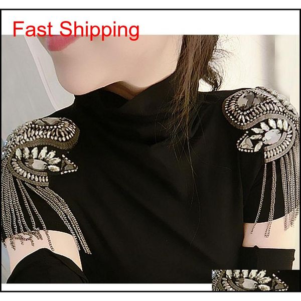 

2018 new arrive kpop fashion women clothes epaulet accessories tassel shoulder epaulettes/charreteras hombro/brooch wholesale yyy9n, Silver